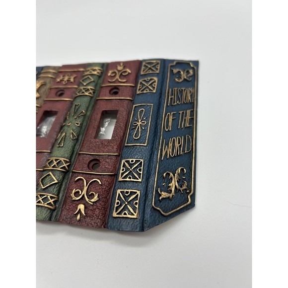 Books Double Switch Plate Cover Light Decorative Vintage Library Study Decor - Picture 2 of 5